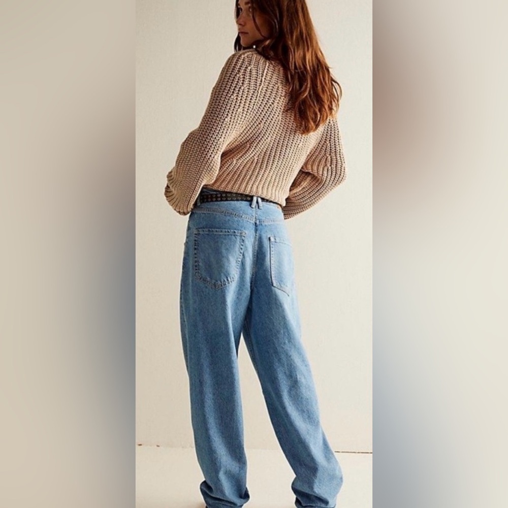 NWOT Free People We the Free 32 Crossroads Mid Rise Jeans Blue New $128 retail - Picture 2 of 7